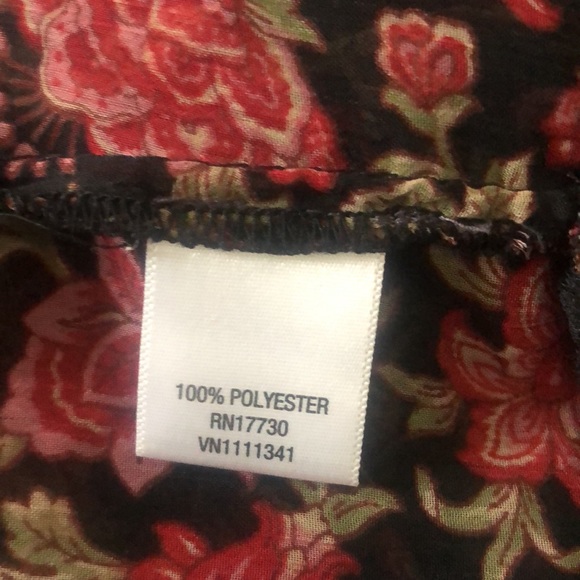 Converse One Star Gray Floral Sheer Y2K Short Sleeve Blouse M - Picture 10 of 11